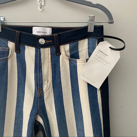Current/Elliott High Waist Stiletto Striped Jeans - Picture 4 of 7